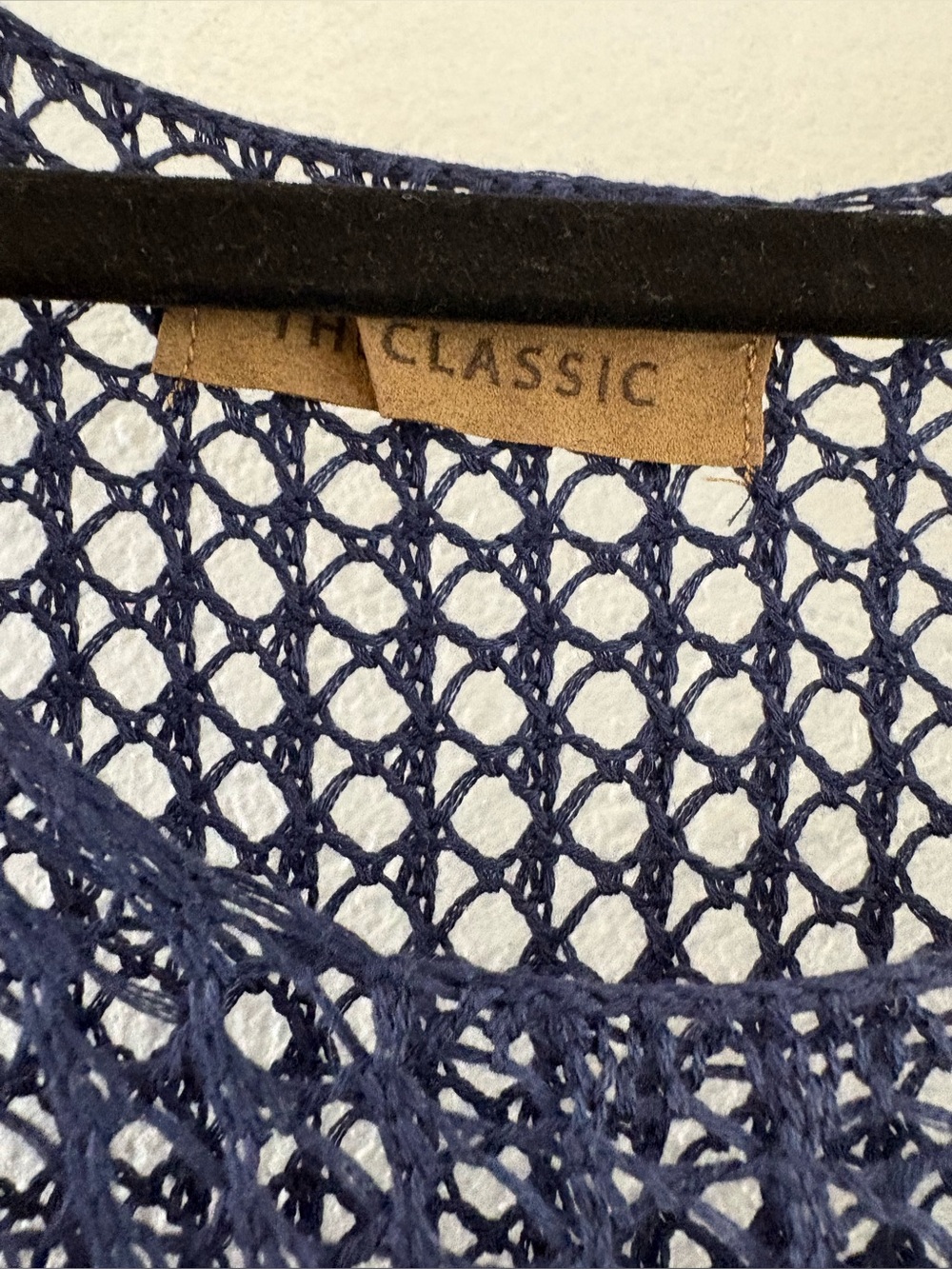 The Classic knit tank top large white anchor graphic against a blue open-mesh S - Picture 3 of 5